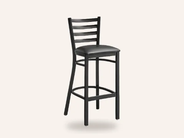 Black padded barstool rental