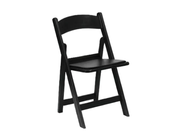 Black padded chair rental